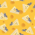 Pattern of a little bow and a piece of cheese.eps Royalty Free Stock Photo